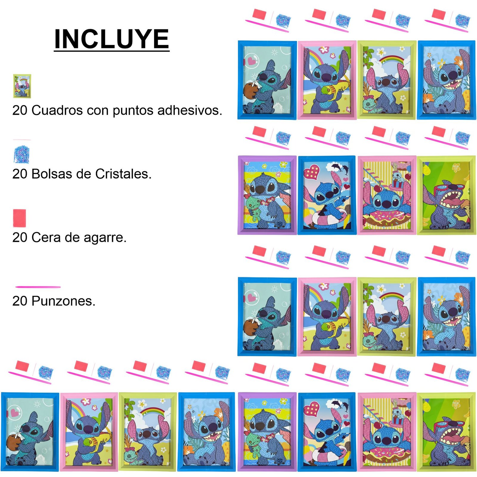 Set de x20 Cuadros Decorativos con Cristales