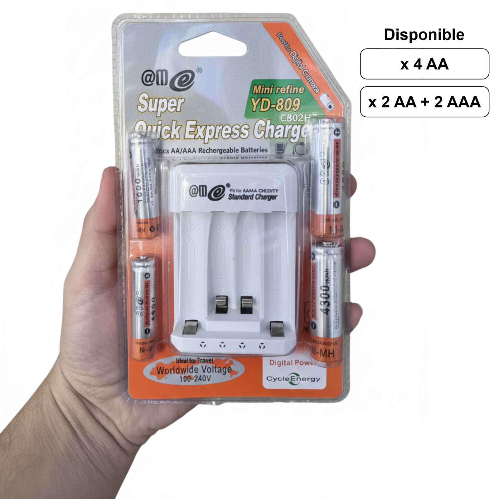 Cargador para Pilas YD-809 AA/AAA